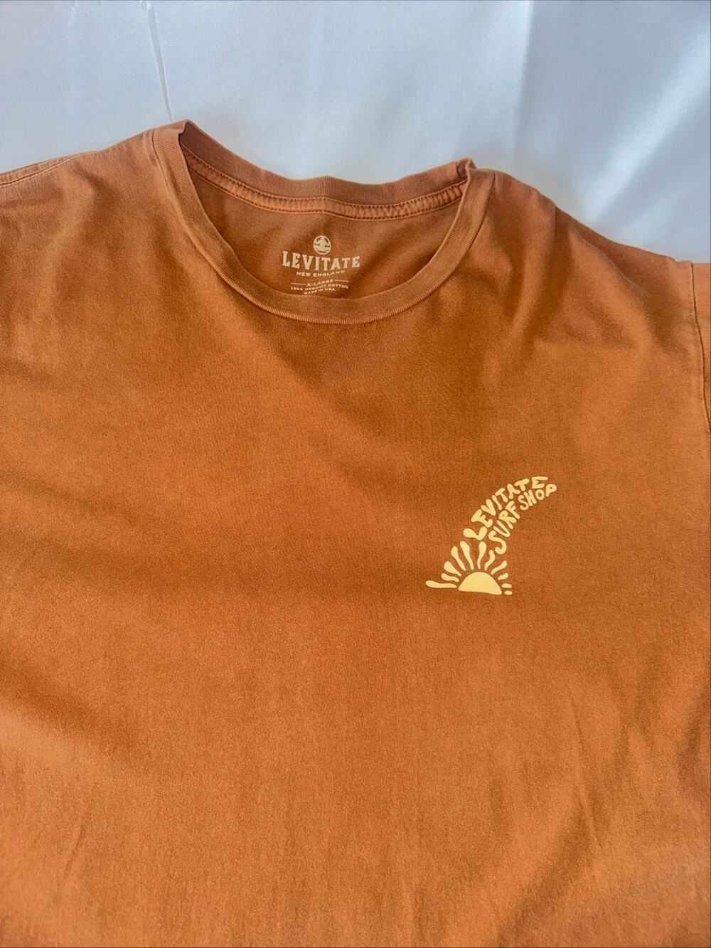 Levitate extra large T-shirt hundred percent organic cotton made in USA